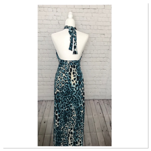 Boutique | Dresses | Blue Leopard Print Dress | Poshmark